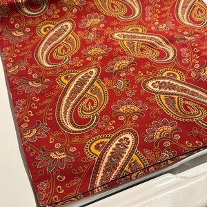 Pottery barn, red Paisley table runner 18” x 70”